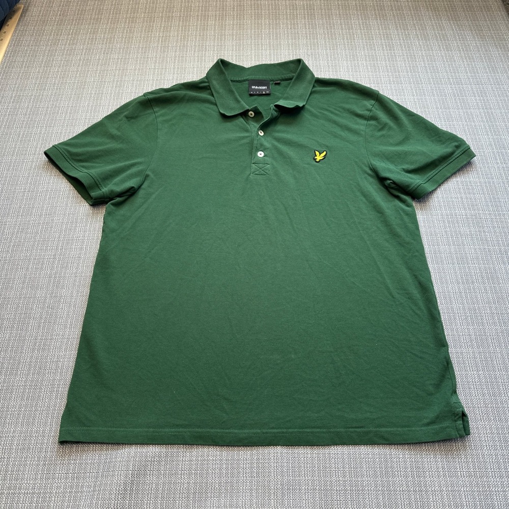 Lyle &‎ Scott Polo Shirt XL Green Classic Logo Short Sleeve Preppy Golf Casual